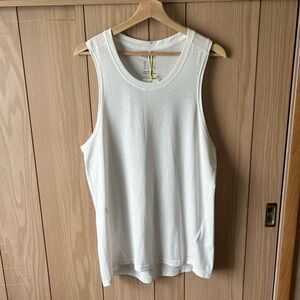 H&M White Sleeveless Relaxed Tank Top
